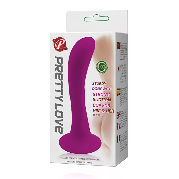 Pretty Love Baile - analni čep z vakuumskim dnom - ukrivljen - roza
