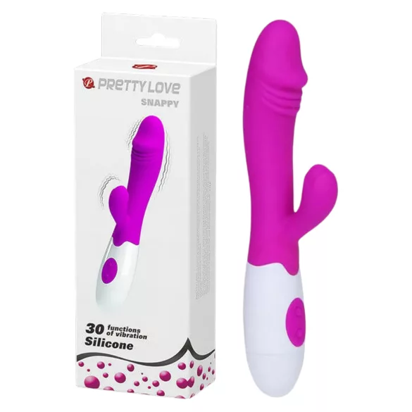 Pretty Love Snappy - vodoodporen vibrator za točko G z klitoralnim krakom (vijoličen)