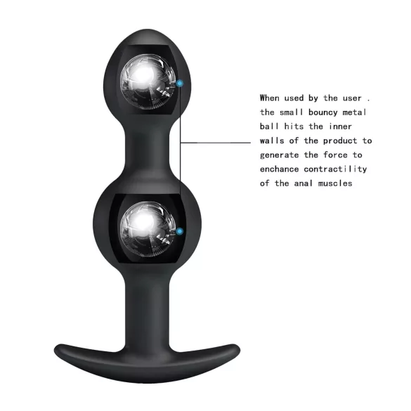 Pretty Love - analni dildo z notranjo kroglico - črn