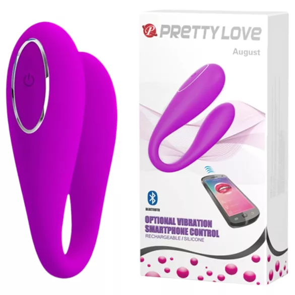 Pretty Love August - vibracijski stimulator za točko G in klitoris z upravljanjem prek aplikacije (roza)