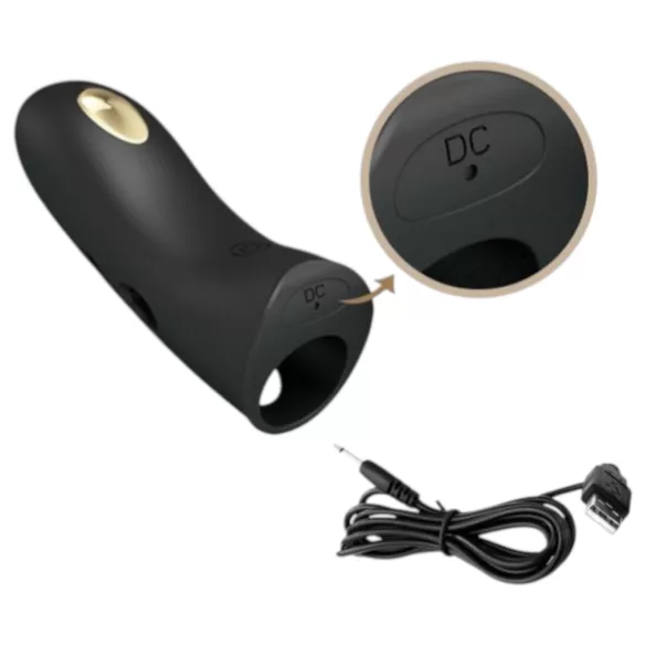 Pretty Love Marico - elektro stimulacijski prstni vibrator - črna