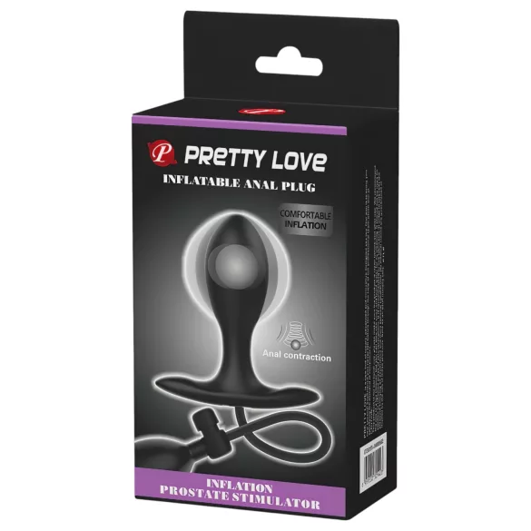Pretty Love - napihljiv analni dilatator z notranjo kroglico - črna