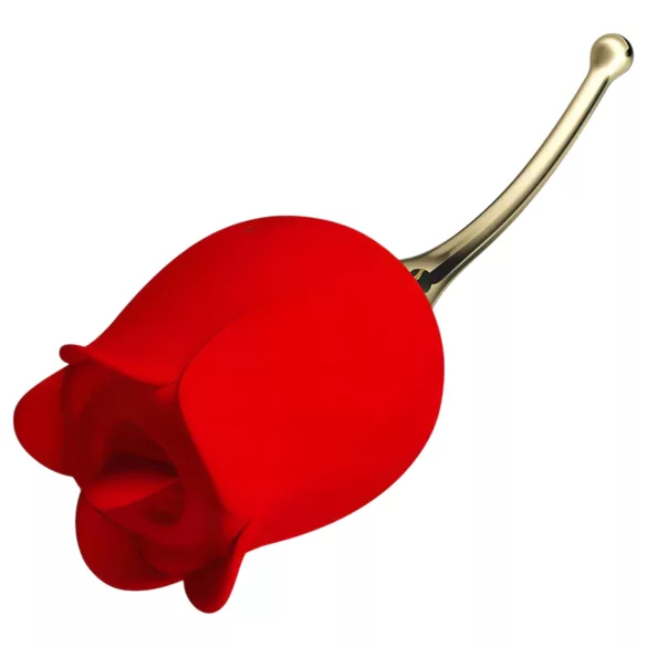 Pretty Love Rose Lover - vibrator za klitoris z jezičkom 2v1 - rdeč