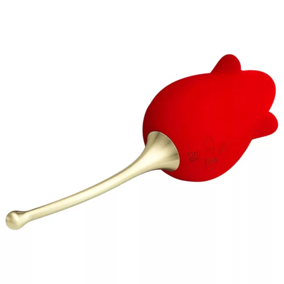 Pretty Love Rose Lover - vibrator za klitoris z jezičkom 2v1 - rdeč