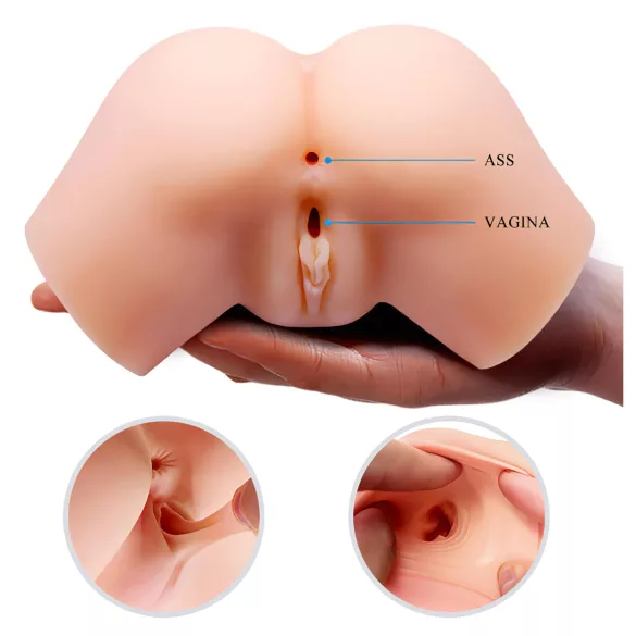 Crazy Bull - masturbator v obliki zadnjice z vibracijo - naravna barva