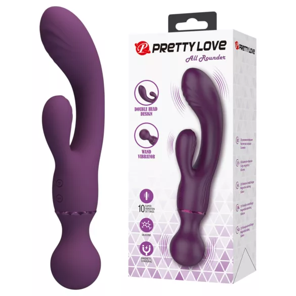 Pretty Love All Rounder - dvojna glavna vibrator za G-točko in klitoris (vijoličen)