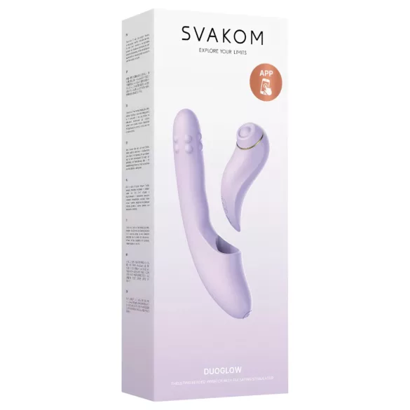 Svakom DuoGlow - aplikacijsko voden vibrator za točko G in klitoris (vijoličen)