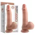 Dual Density - realistični dildo z modami in priseskom - 18 cm - naravna barva