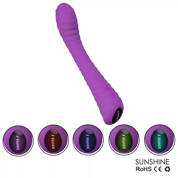 Sex HD Sunshine - vibrator za G-točko - polnjenje, rebrast - vijoličen