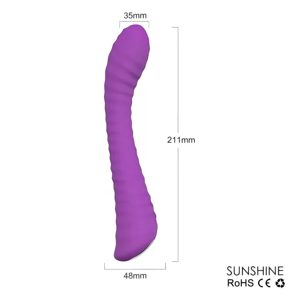 Sex HD Sunshine - vibrator za G-točko - polnjenje, rebrast - vijoličen