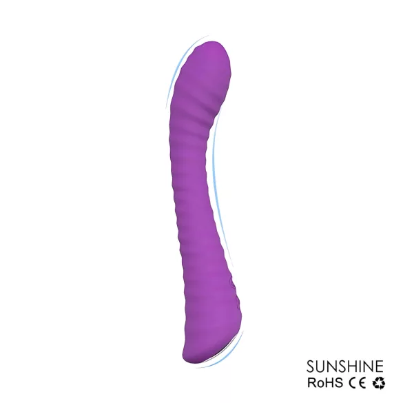 Sex HD Sunshine - vibrator za G-točko - polnjenje, rebrast - vijoličen