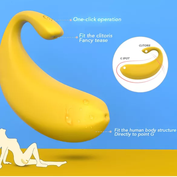Sex HD - jajce vibrator z upravljanjem prek aplikacije (rumeno)