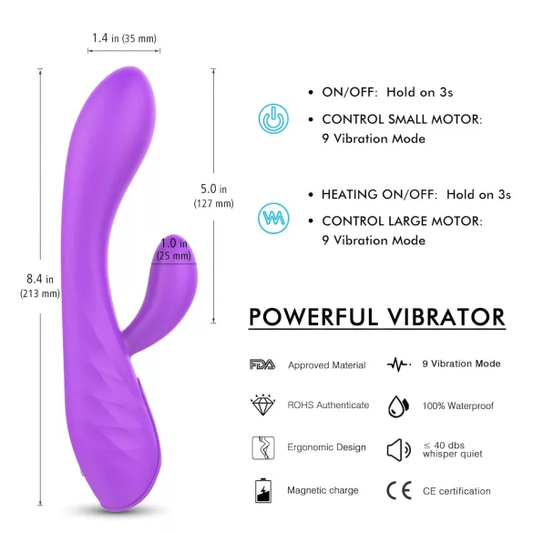 Sex HD Muses - vibrator na polnjenje - vodoodporen - vijoličen