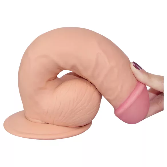 Lovetoy Ultra Soft - realistični dildo - prožen, 21,5 cm - naravna barva