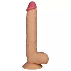   Lovetoy King-Sized - realistični dildo s priseskom - 25 cm naravna barva