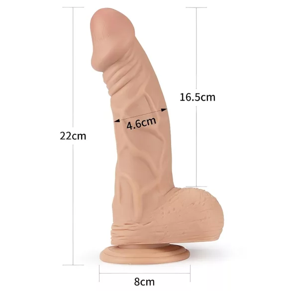 Lovetoy Real Extreme - dildo s priseskom - 23 cm (naravno)