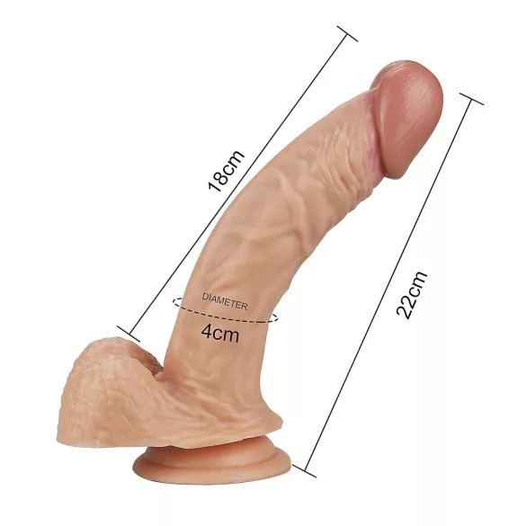 Lovetoy Real Extreme - dildo za G-točko - realističen - 21 cm - natur