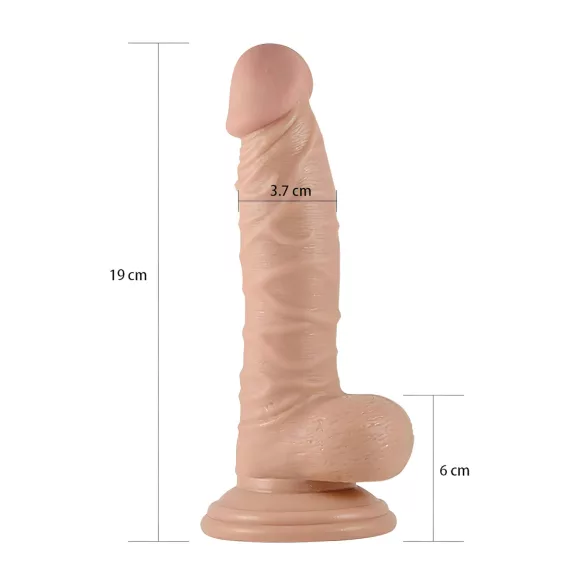 Real Extreme - dildo za točko G z modom in priseskom - 19 cm (naravno)