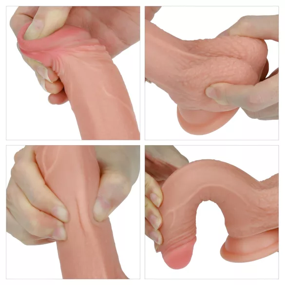 Lovetoy Nature Cock - realistični dildo - dvoplastni - 18 cm - naravna barva