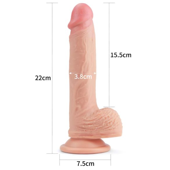 Lovetoy Nature Cock - realistični dildo s priseskom - 21 cm - natur