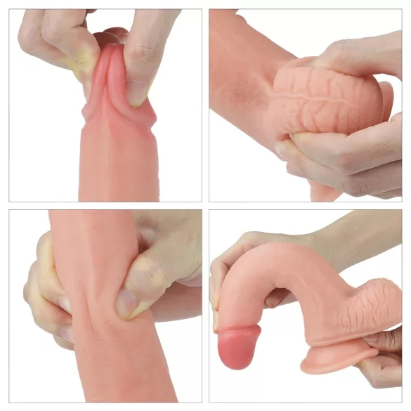Lovetoy Nature Cock - realistični dildo - dvoplastni - 20 cm - natur