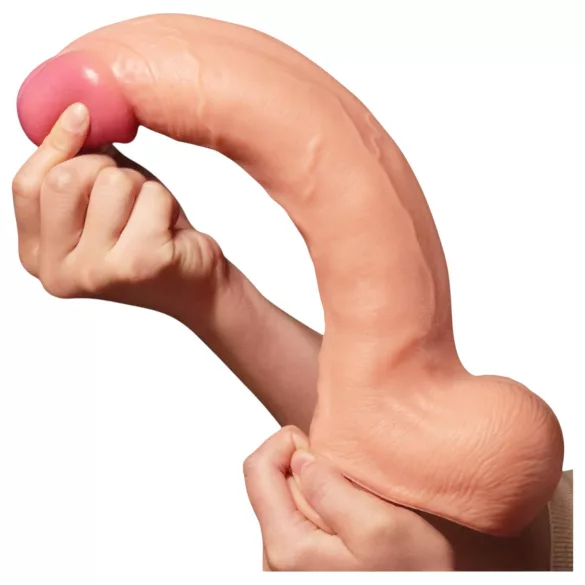 Lovetoy Nature Cock - realistični dildo - dvoplastni - 30 cm - natur