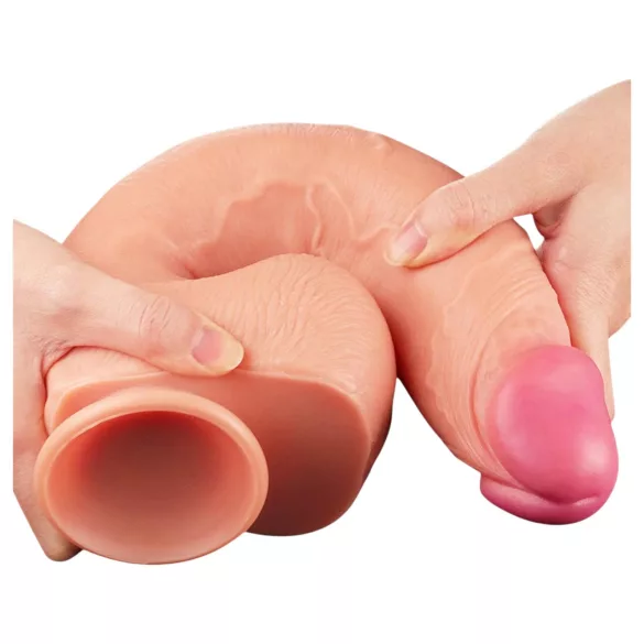 Lovetoy Nature Cock - realistični dildo - dvoplastni - 30 cm - natur