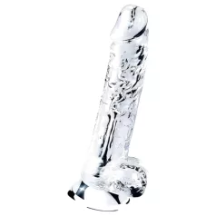   Lovetoy Flawless Clear - dildo s priseskom - 19 cm (prozoren)