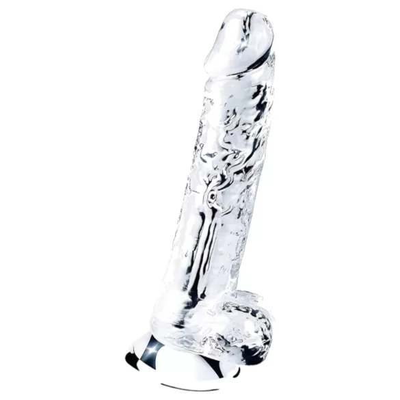 Lovetoy Flawless Clear - dildo s priseskom - 19 cm (prozoren)