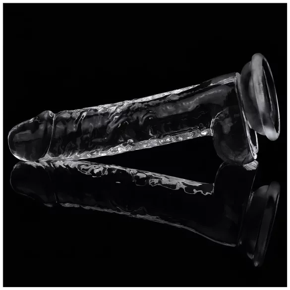 Lovetoy Flawless Clear - dildo s priseskom - 19 cm (prozoren)