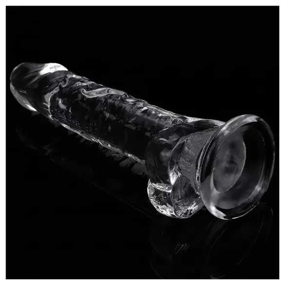 Lovetoy Flawless Clear - dildo s priseskom - 19 cm (prozoren)