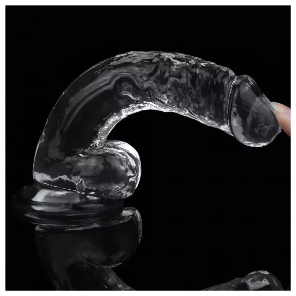 Lovetoy Flawless Clear - dildo s priseskom - 19 cm (prozoren)