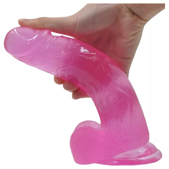 Lovetoy Jelly Studs - dildo z vakumskim podstavkom - 20 cm - roza