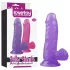 Lovetoy - dildo z vakuumskim dnom - 15 cm - vijoličen
