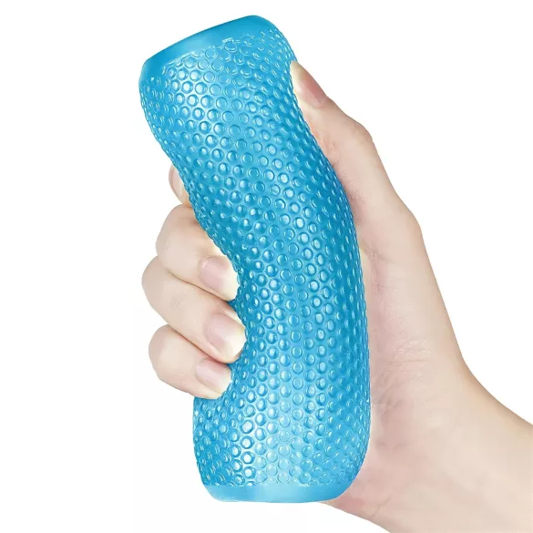 Lovetoy Training Master - dvostranski rebrast masturbator (moder)