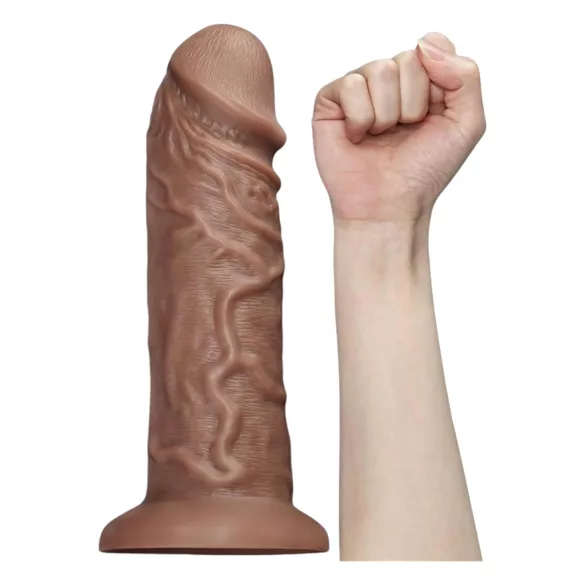 Lovetoy Chubby - realistični dildo z vakuumskim držalom - 25 cm - naravna barva