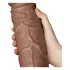 Lovetoy Chubby - realistični dildo z vakuumskim držalom - 25 cm - naravna barva