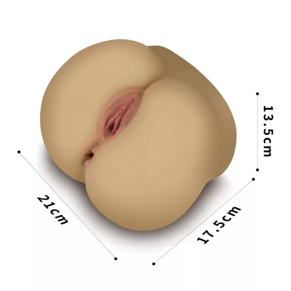 Lovetoy - masturbator torzo vagina in zadnjica - naravna barva