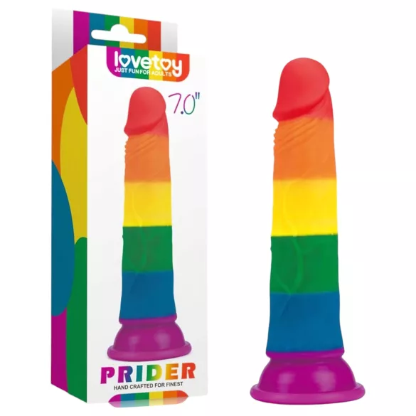 Lovetoy Prider 7.0 - realistični dildo - 19 cm (mavrični)