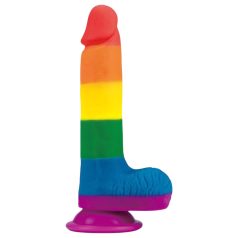   Lovetoy Prider - realistični dildo z modi - 20 cm - mavrične barve