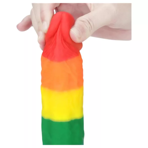 Lovetoy Prider - realistični dildo - silikonski - 19 cm - mavrični