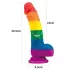 Lovetoy Prider - realistični dildo - silikonski - 19 cm - mavrični