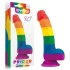 Lovetoy Prider - realistični dildo - silikonski - 19 cm - mavrični