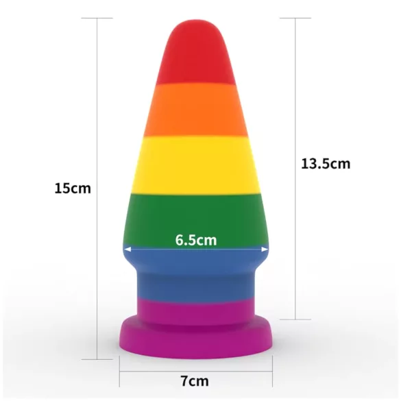 Lovetoy Prider - analni čep za razširjanje - 15 cm mavrični