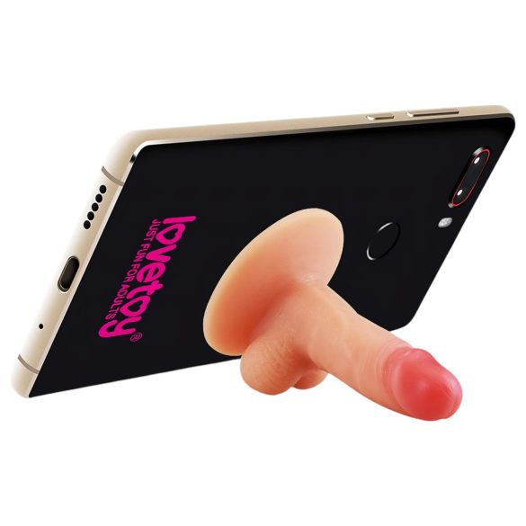 Lovetoy - mini dildo s priseskom - držalo za telefon - natur