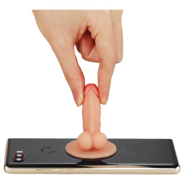 Lovetoy - mini dildo s priseskom - držalo za telefon - natur