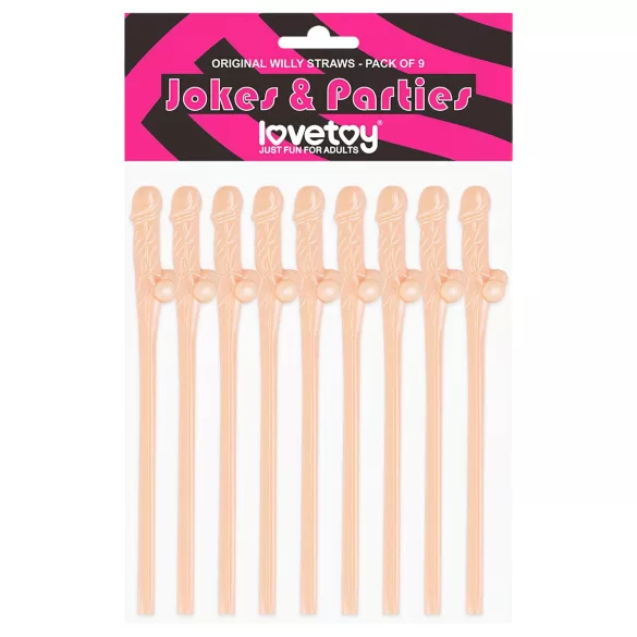 Lovetoy - realistična penis slamica - naravna barva