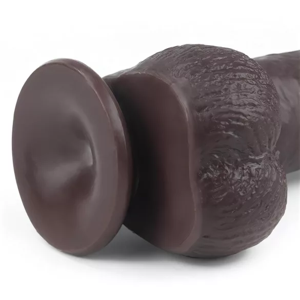 Lovetoy - dildo z dvojnim slojem - 23 cm - rjava