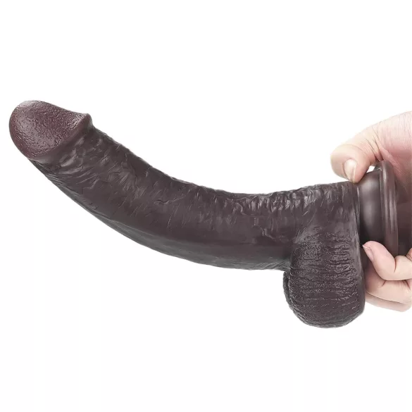 Lovetoy - dildo z dvojnim slojem - 23 cm - rjava
