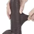 Lovetoy - dildo z dvojnim slojem - 23 cm - rjava